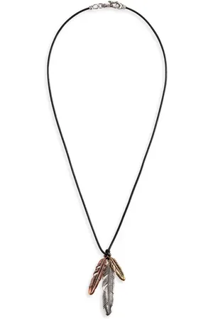 John Varvatos Mixed Feather Pendant Necklace in at Nordstrom