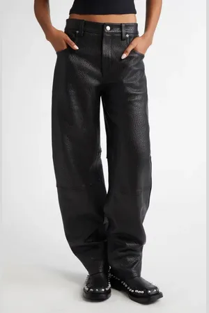 Alexander Wang Articulated Low Rise Leather Pants in at Nordstrom, Size 4