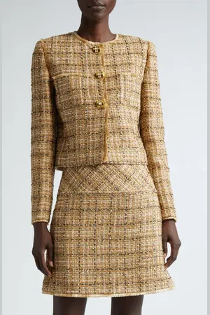 ST. JOHN Multiyarn Metallic Tweed Crop Jacket in at Nordstrom, Size 12