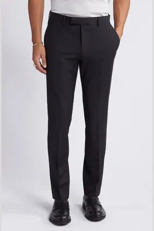 Open Edit Solid Slim Fit Wool Blend Trousers in at Nordstrom, Size 31R