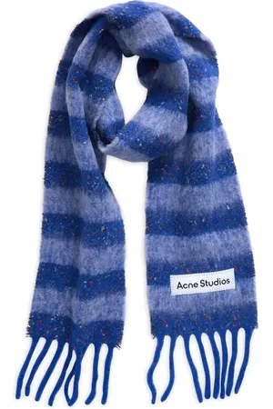 Acne Studios Stripe Alpaca Blend Fringe Scarf in at Nordstrom