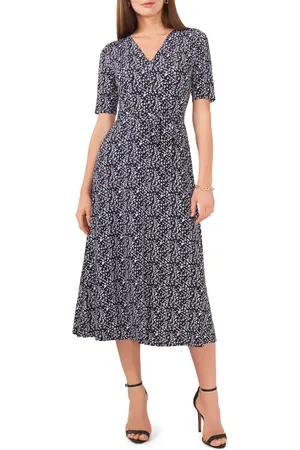 Chaussmoi V-Neck Belted Midi Dress in at Nordstrom, Size Small