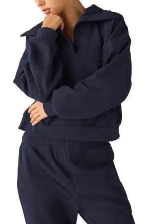 Beyond Yoga Street Smart Johnny Collar Fleece Sweatshirt in at Nordstrom, Size X-Small