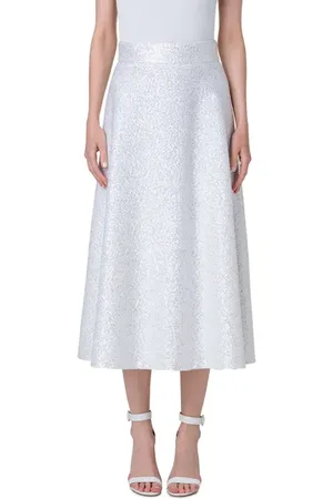 AKRIS Sequin Wool Blend A-Line Midi Skirt in at Nordstrom, Size 8