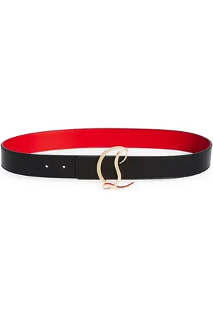 Christian Louboutin Logo Buckle Leather Belt in at Nordstrom, Size 70