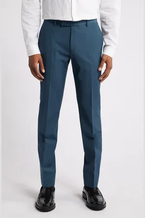 Open Edit Solid Slim Fit Wool Blend Trousers in at Nordstrom, Size 30