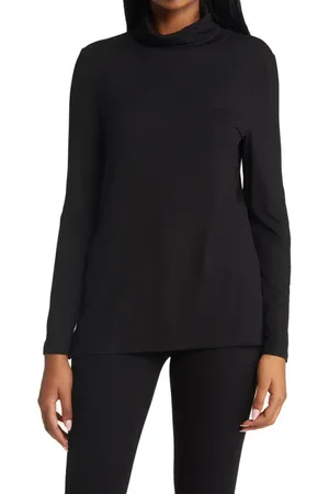 Ming Wang Turtleneck Jersey Tunic Top in at Nordstrom, Size X-Small