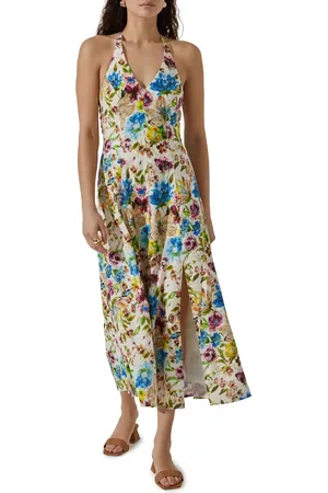 ASTR Floral Print Halter Dress in at Nordstrom, Size X-Large