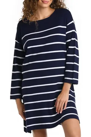 La Blanca Stripe Boat Neck Cover-Up Tunic in at Nordstrom, Size X-Small