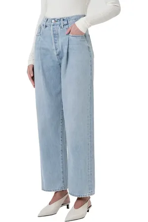 AGOLDE Fold Waistband Ankle Wide Leg Jeans in at Nordstrom, Size 30