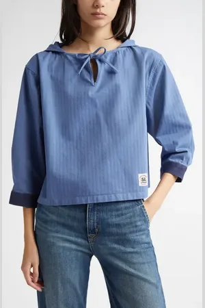 BODE Knolly Brook Hooded Cotton Twill Pullover in at Nordstrom, Size X-Small