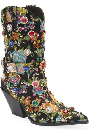 AZALEA WANG Diligent Embroidered Western Boot in at Nordstrom, Size 7