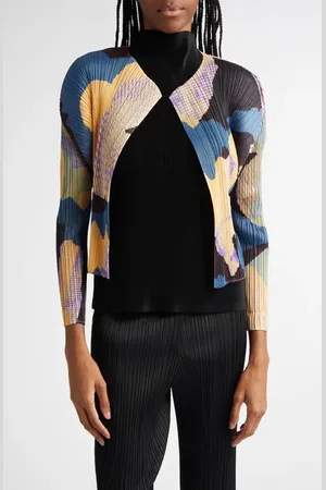 PLEATS PLEASE ISSEY MIYAKE Meteorite Print Pleated Open Front Cardigan in at Nordstrom, Size 3