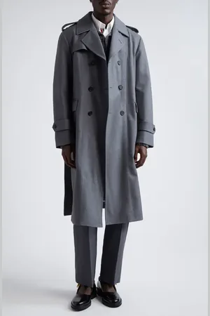 Thom Browne Unstructured Wool Blend Twill Trench Coat in at Nordstrom, Size 2