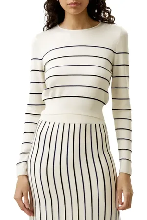 Lilysilk Cropped Silk-knitted Long Sleeve Tee for in at Nordstrom, Size Medium