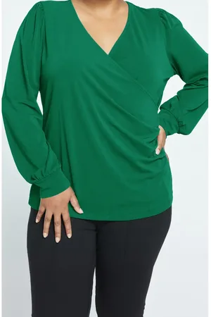 UNIVERSAL STANDARD Balloon Sleeve Faux Wrap Crepe Jersey Top in at Nordstrom, Size 4Xl