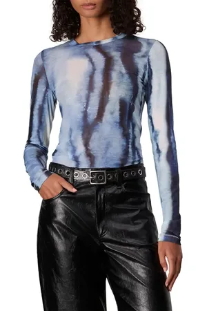 RAG&BONE Yana Mesh Long Sleeve Top in at Nordstrom, Size X-Small