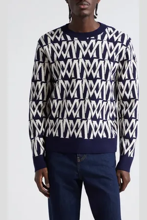 Moncler Logo Jacquard Crewneck Sweater in at Nordstrom, Size X-Large