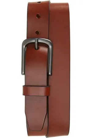 Johnston & Murphy Flat Edge Leather Belt in at Nordstrom, Size 32