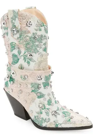AZALEA WANG Diligent Embroidered Western Boot in at Nordstrom, Size 7.5