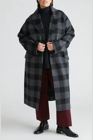 UNIVERSAL STANDARD Belted Wool Blend Double Face Long Coat in at Nordstrom
