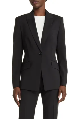 HUGO BOSS Jabinalah One-Button Virgin Wool Blazer in at Nordstrom, Size 0