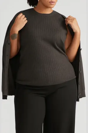 UNIVERSAL STANDARD Workwear Rib Sweater Vest in at Nordstrom, Size 3Xl
