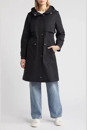 Sam Edelman Hooded Trench Coat in at Nordstrom, Size Medium
