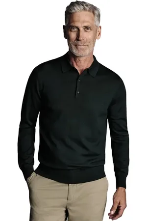 Charles Tyrwhitt Merino Polo Long Sleeve Sweater in at Nordstrom, Size Small
