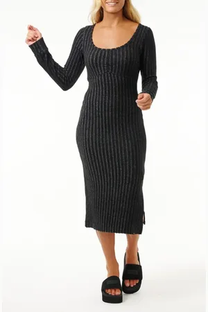 Rip Curl Cosy Long Sleeve Midi Dress in at Nordstrom, Size X-Small