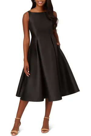 Adrianna Papell Sleeveless Mikado Fit & Flare Midi Dress in at Nordstrom, Size 4