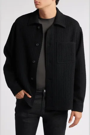 Frame Textured Wool Blend Shirt Jacket in at Nordstrom, Size Large