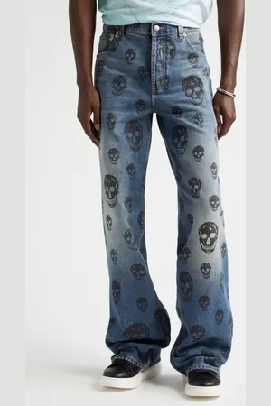 Alexander McQueen Skull Low Rise Baggy Jeans in at Nordstrom, Size 32 Us