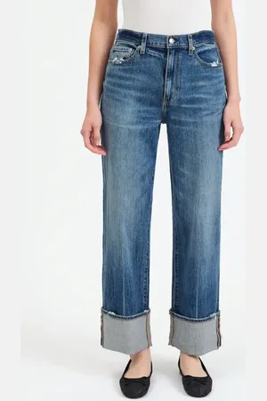 Danny Daze Eastside High Waist Cuff Crop Straight Leg Jeans in at Nordstrom, Size 31
