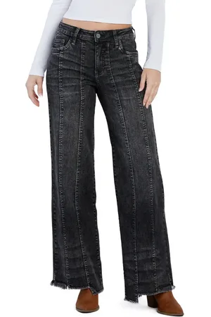 HINT OF BLU Seamed Step Hem Wide Leg Jeans in at Nordstrom, Size 25