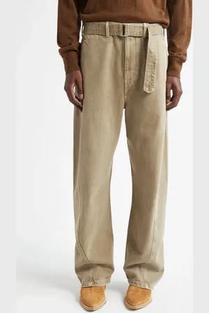 LEMAIRE Twisted Seam Belted Straight Leg Pants in at Nordstrom, Size X-Large