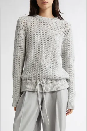 Johnstons Of Elgin Open Knit Donegal Cashmere Sweater in at Nordstrom, Size X-Large