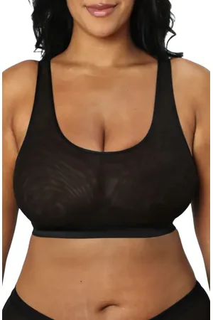 CURVY COUTURE Sheer Mesh Crop Bralette in at Nordstrom, Size Medium