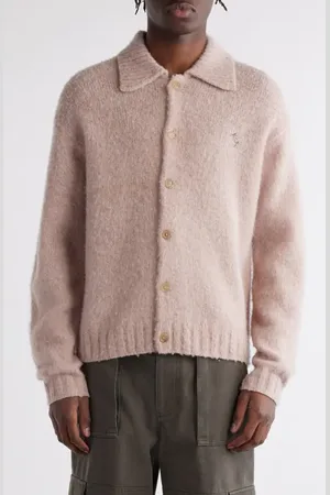 Acne Studios Shetland Wool Polo Cardigan in at Nordstrom, Size Medium