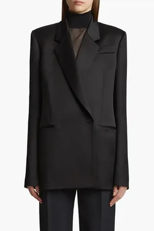 Khaite Willow Satin Blazer in at Nordstrom, Size 10