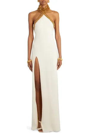 Tom Ford Beaded Fringe Halter Gown in at Nordstrom, Size 6 Us