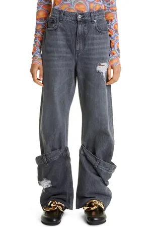 J.W.Anderson Gender Inclusive Bucket Distressed Straight Leg Jeans in at Nordstrom, Size 32