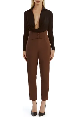 Bardot Lorel Plunge Neck Long Sleeve Bodysuit in at Nordstrom, Size Small
