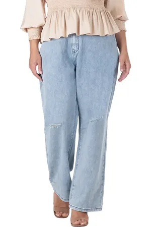 Standards & Practices Subtle Distressed Boyfriend Jeans in at Nordstrom, Size 14W