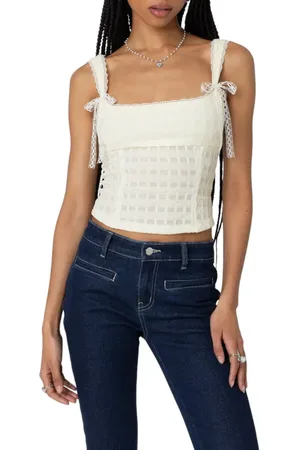 Edikted Lace Bustier Corset Top in at Nordstrom, Size Small