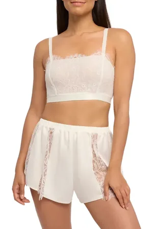 Rya Collection Serena Lace Trim Charmeuse Shorts Pajamas in at Nordstrom, Size Large