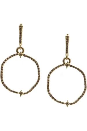 Armenta Shaped Circle Crivelli Pav?? Champagne Diamond Drop Earrings in at Nordstrom
