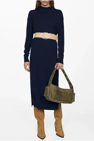MANGO Mock Neck Long Sleeve Sweater Dress in at Nordstrom, Size 8