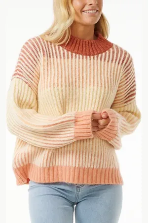 Rip Curl Soleil Colorblock Rib Crewneck Sweater in at Nordstrom, Size X-Small