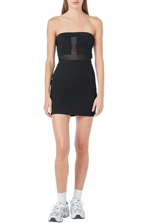 Grey Lab Illusion Inset Strapless Minidress in at Nordstrom, Size X-Small